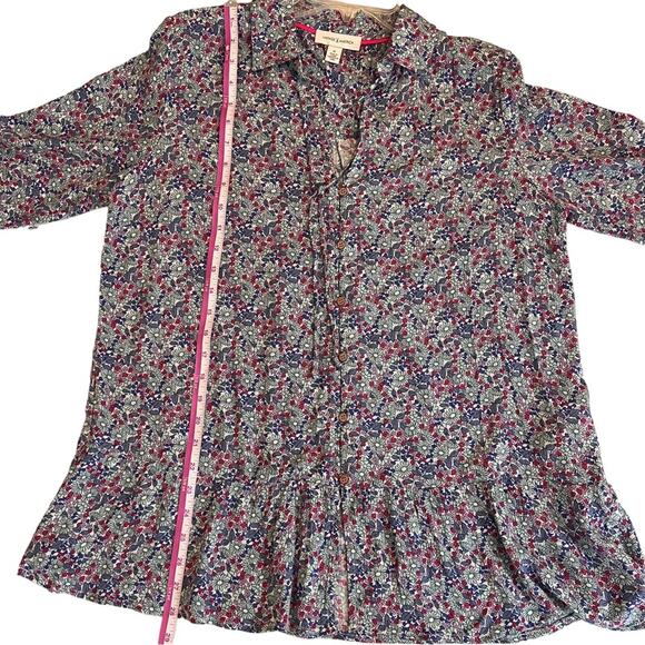 Vintage X America Elsie Women Medium Top Blouse Ditsy Floral Peplum Boho Spring - Picture 13 of 16